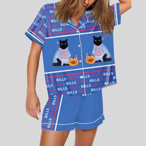 Cat Bills Football Art Print Pajama Set