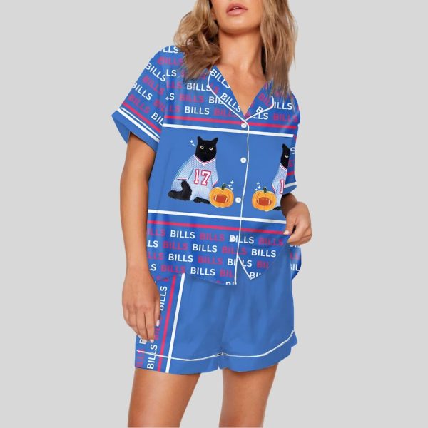 Cat Bills Football Art Print Pajama Set