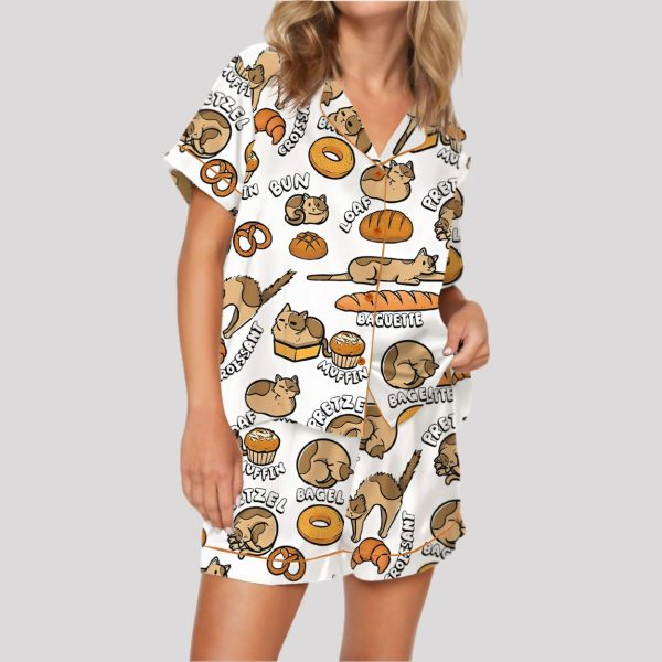 Cat Bread Satin Pajama Set 4