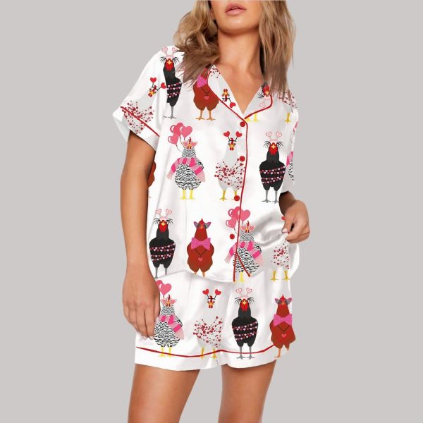 Chicken Hearts Valentine Pajama Set