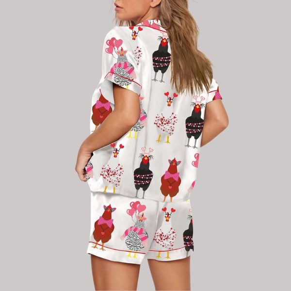 Chicken Hearts Valentine Pajama Set