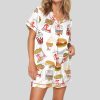 Chicken Nuggets Fast Food Satin Pajama Set