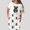 Christmas Bulldog Art Print Pajama Set (2)