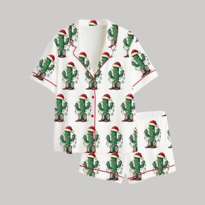 Christmas Cactus Satin Pajama Set