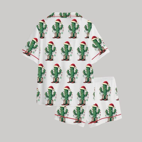 Christmas Cactus Satin Pajama Set1