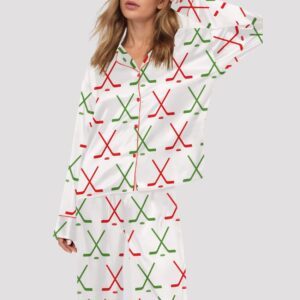 Christmas Hockey Satin Pajama Set (1)