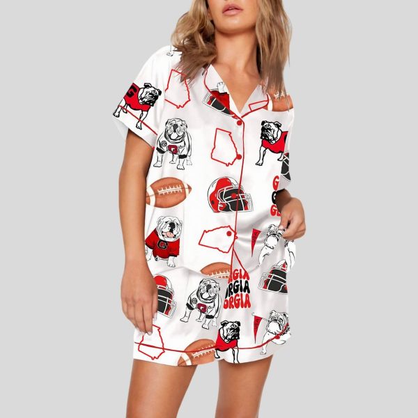 Classic Bulldog Print Football Pajama Set