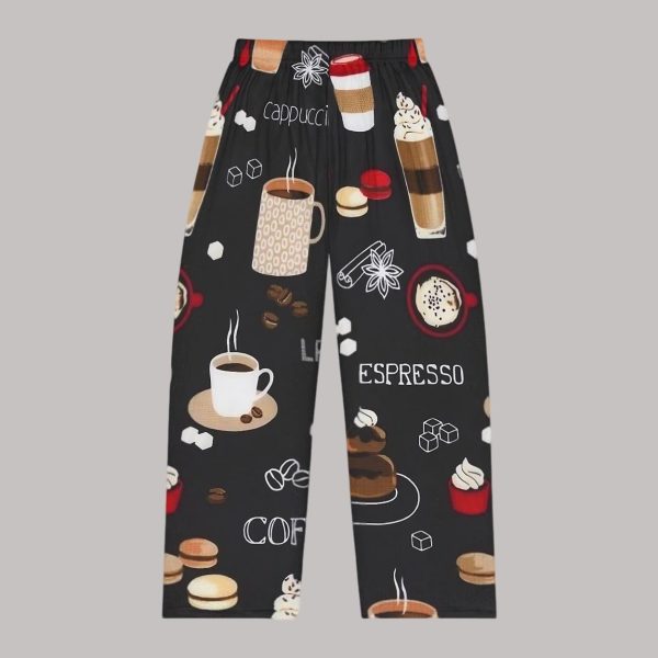 Coffee And Dessert Themed Pajama Pants