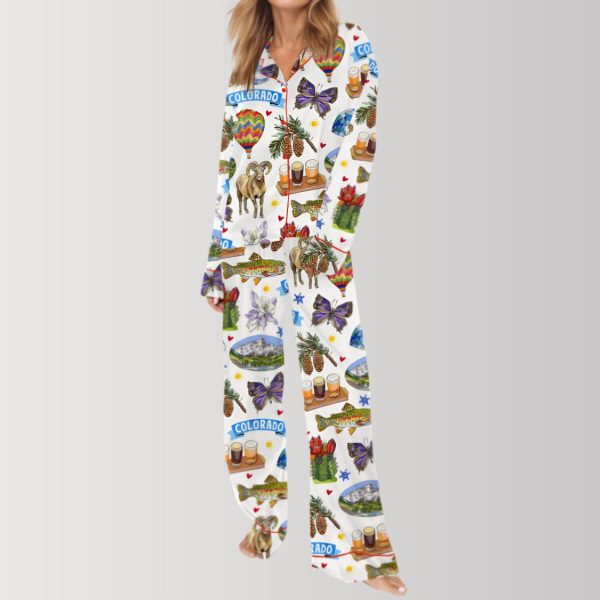 Colorado State Travel Satin Pajama Set