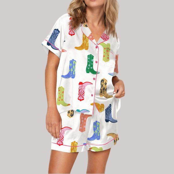 Colorful Cowboy Boot Pajama Set