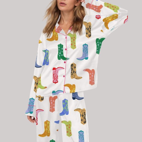 Colorful Cowboy Boot Pajama Set