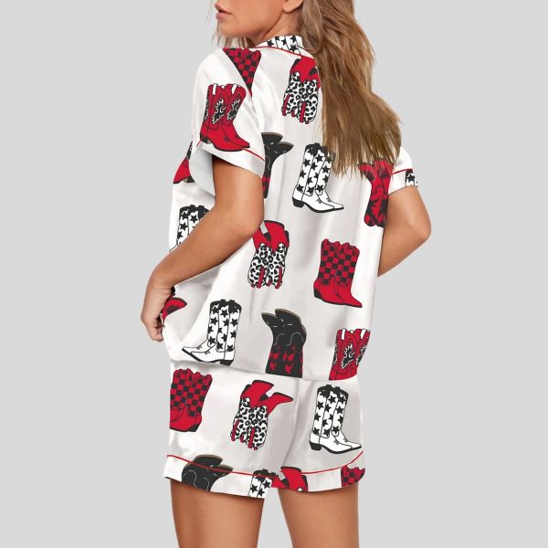 Colorful Cowboy Boots Wild West Style Pajama Set