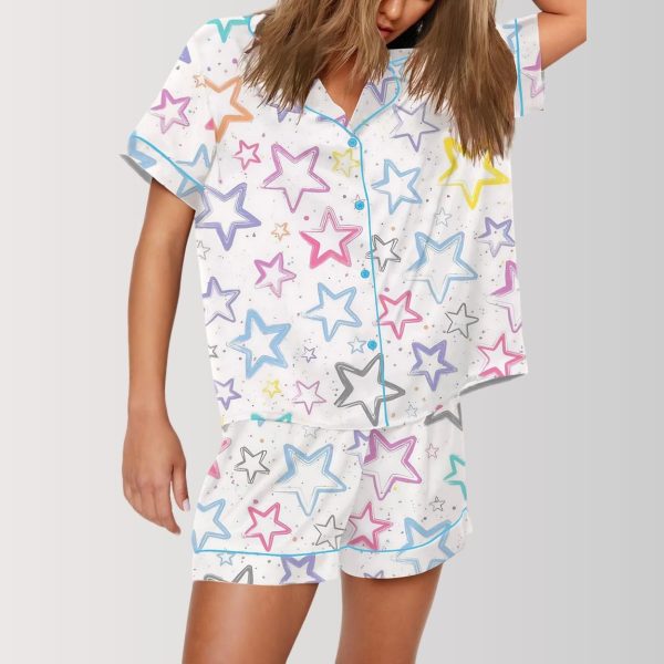 Colorful Stars Print Pajama Set