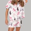 Coquette Bow Golf Satin Pajama Set 3