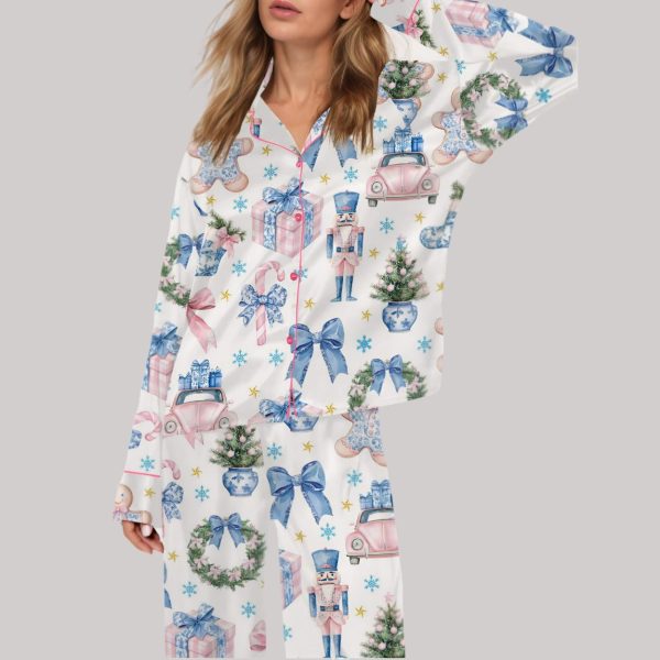 Coquette Chinoiserie Christmas Satin Pajama Set