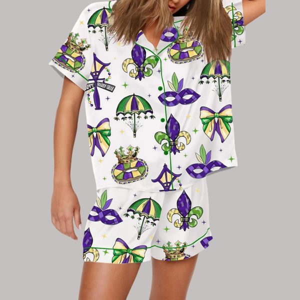 Coquette Mardi Gras Bow Pajama Set