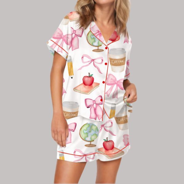 Coquette Teacher Satin Pajama Set