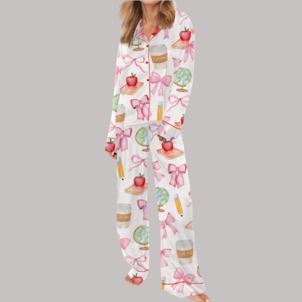 Coquette Teacher Satin Pajama Set