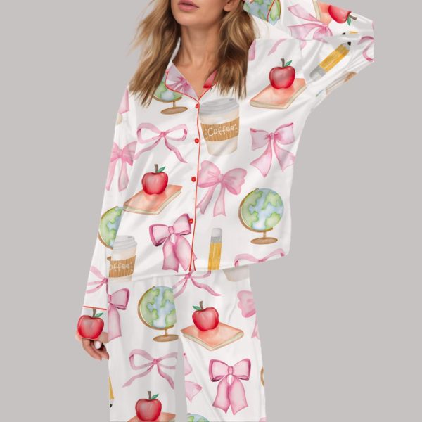 Coquette Teacher Satin Pajama Set