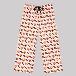 Corgi Dog Valentine's Day Pajama Pants