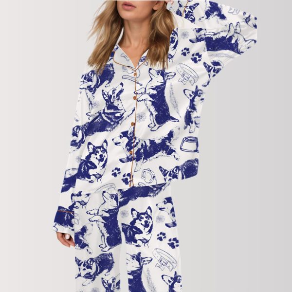 Corgi Mom Satin Pajama Set