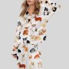 Corgi Print Satin Pajama Set