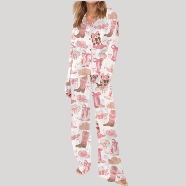 Cowgirl Coquette Satin Pajama Set1