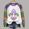 Crawfish Mardi Gras Print Casual Sweatshirt