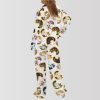 Cute Belly Cat Satin Pajama Set