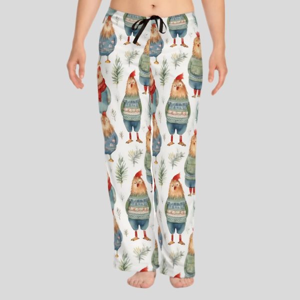 Cute Chicken In Snow Christmas Pajama Pants