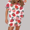 Cute Strawberry Satin Pajama Set