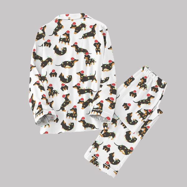 Dachshund Hat Christmas Santa Pajamas Set2