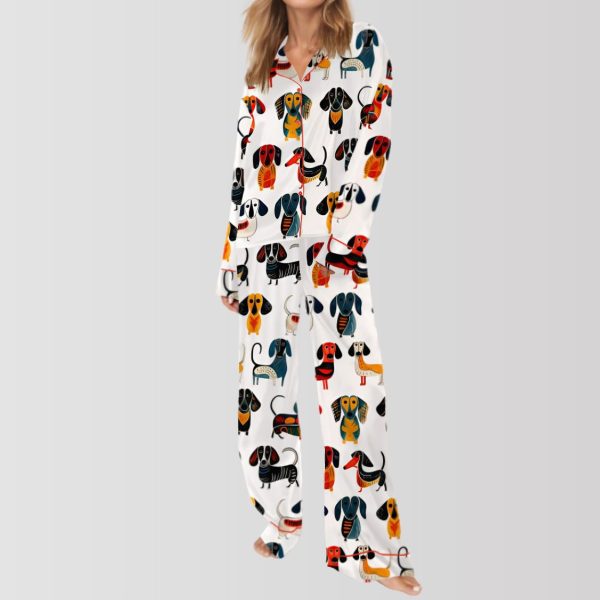 Dachshund Modern Satin Pajama Set