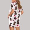 Dachshund Valentines Roses Print Pajama Set