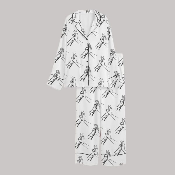 Dog Hands Satin Pajama Set2