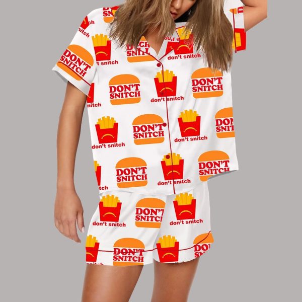 Don't Snitch Burger and Fries Pajama Set