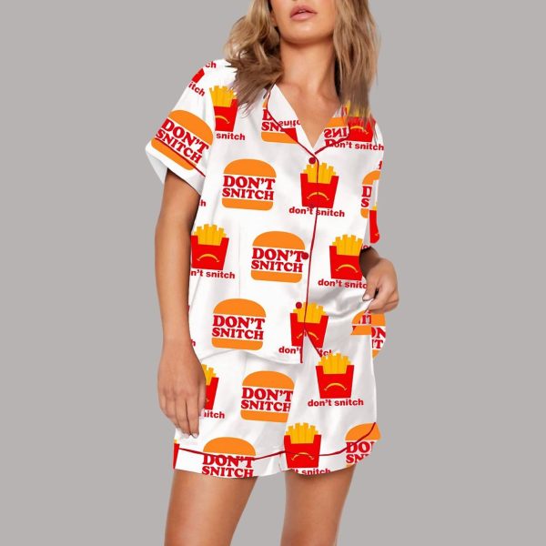 Don't Snitch Burger and Fries Pajama Set