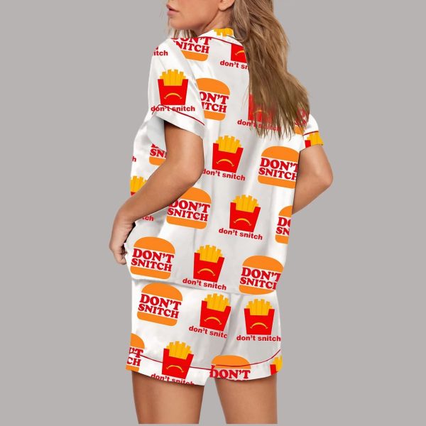 Don't Snitch Burger and Fries Pajama Set