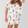 Doodle Dogs Print Pajama Set