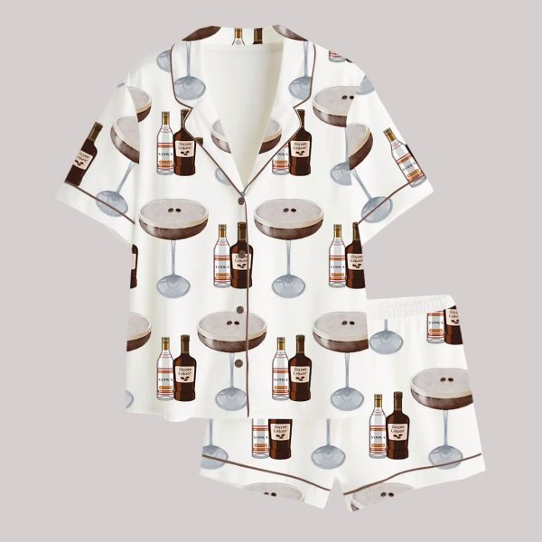 Espresso Martini Cocktail Bar Satin Pajama Set