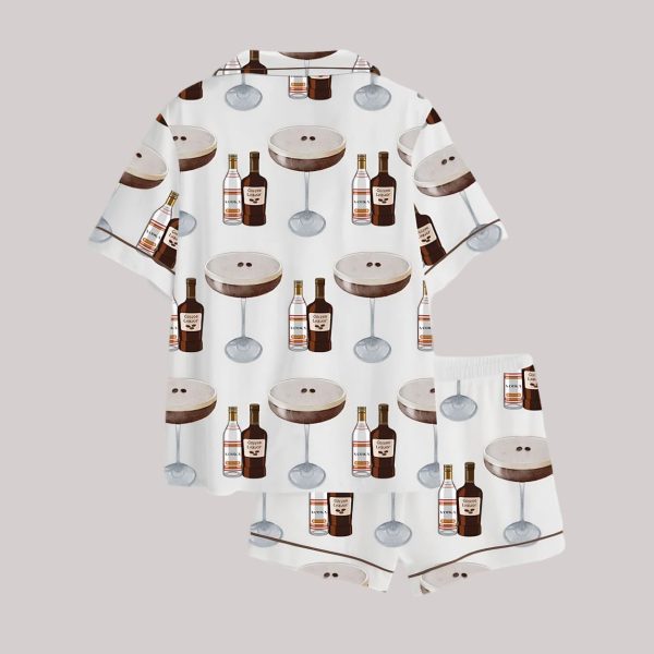 Espresso Martini Cocktail Bar Satin Pajama Set