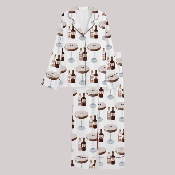 Espresso Martini Cocktail Bar Satin Pajama Set