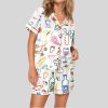 Food And Drinks Satin Pajama Set1