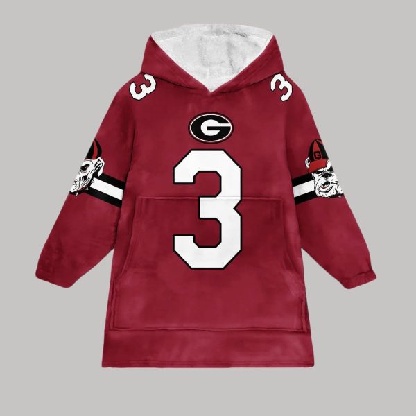 Frazier 3 Georgia Football Unisex Blanket Hoodie