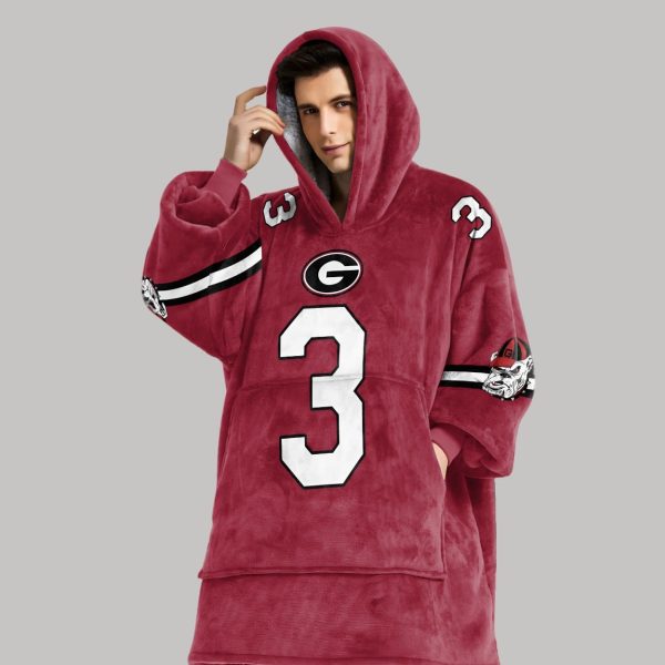 Frazier 3 Georgia Football Unisex Blanket Hoodie3