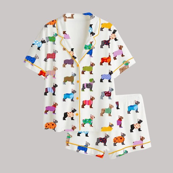 French Bulldog Love Satin Pajama Set