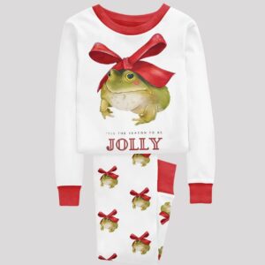 Frog Christmas Tis The Season To Be Jolly Art Print Pajama Set