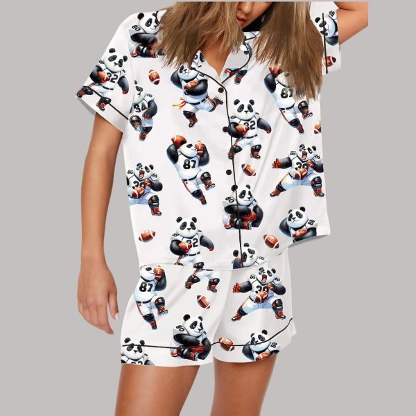 Funny Panda Playing Football Pajama Set