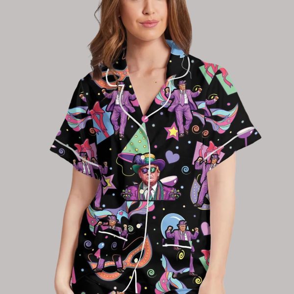 Funny Trump 2025 Mardi Gras Pajama Set