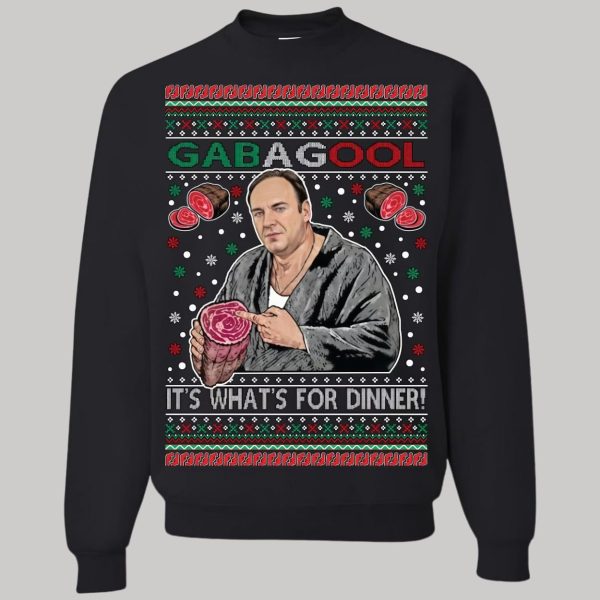 Gabagool It's What's For Dinner Ugly Christmas Sweatshirt1